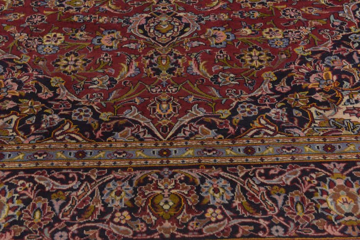 Detail image of 8' 7 x 12' 3 Hand Knotted Kashan Persian Wool Rug