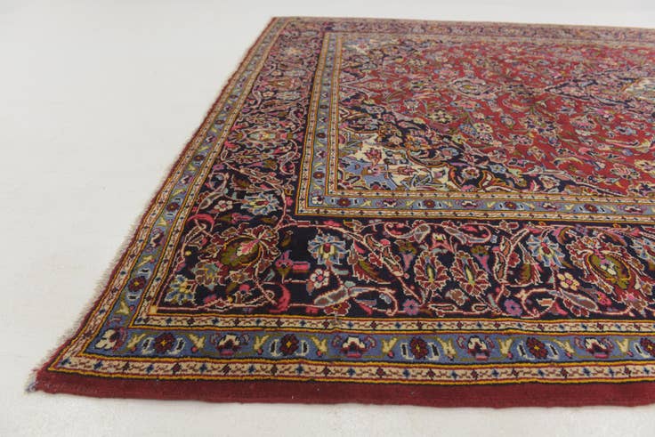 Detail image of 8' 7 x 12' 3 Hand Knotted Kashan Persian Wool Rug