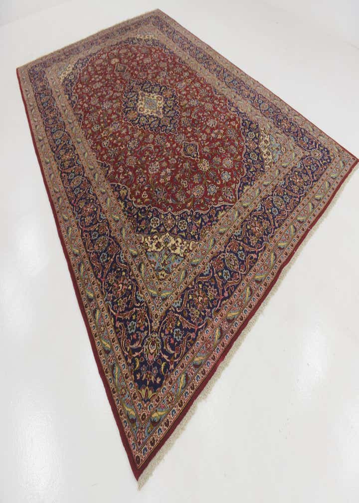 9' 7 x 14' 2 Hand Knotted Kashan Persian Wool Rug
