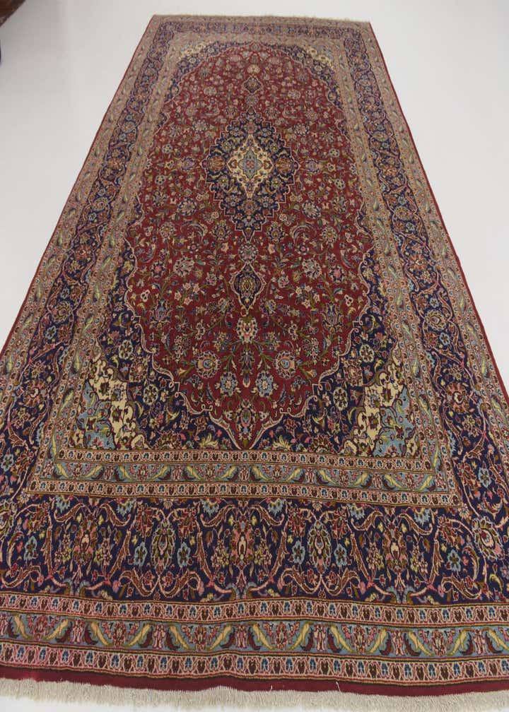 9' 7 x 14' 2 Hand Knotted Kashan Persian Wool Rug