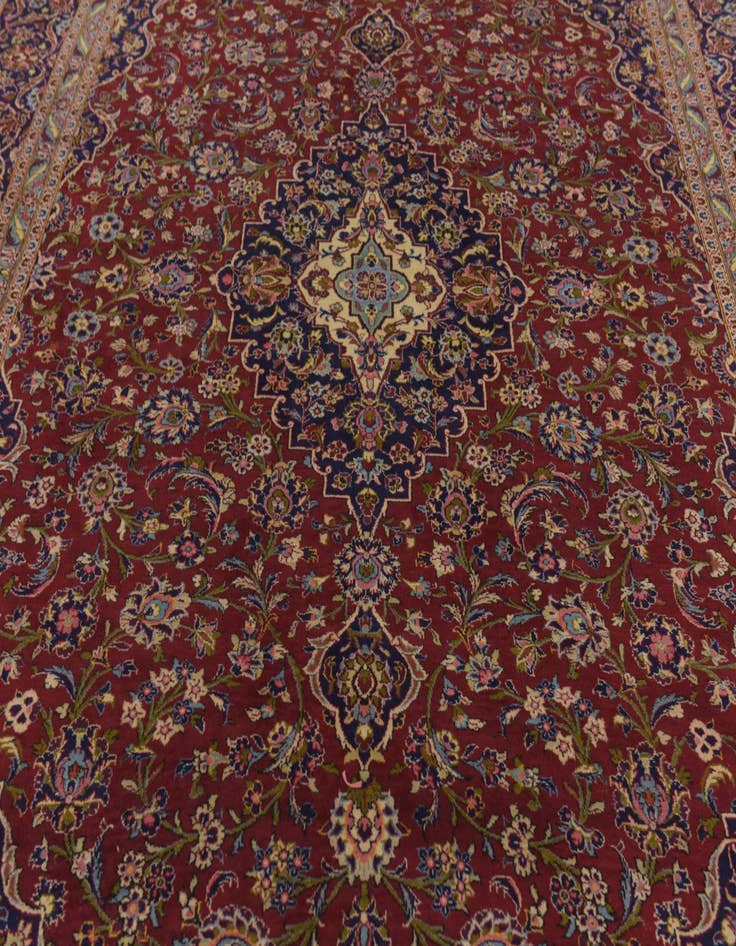 Detail image of 9' 7 x 14' 2 Hand Knotted Kashan Persian Wool Rug