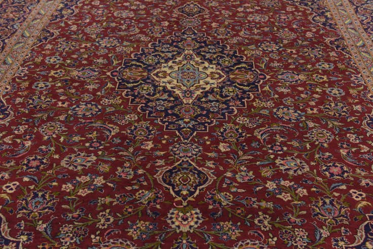 Detail image of 290cm x 430cm anudado a mano Kashan Alfombra Persa Lana