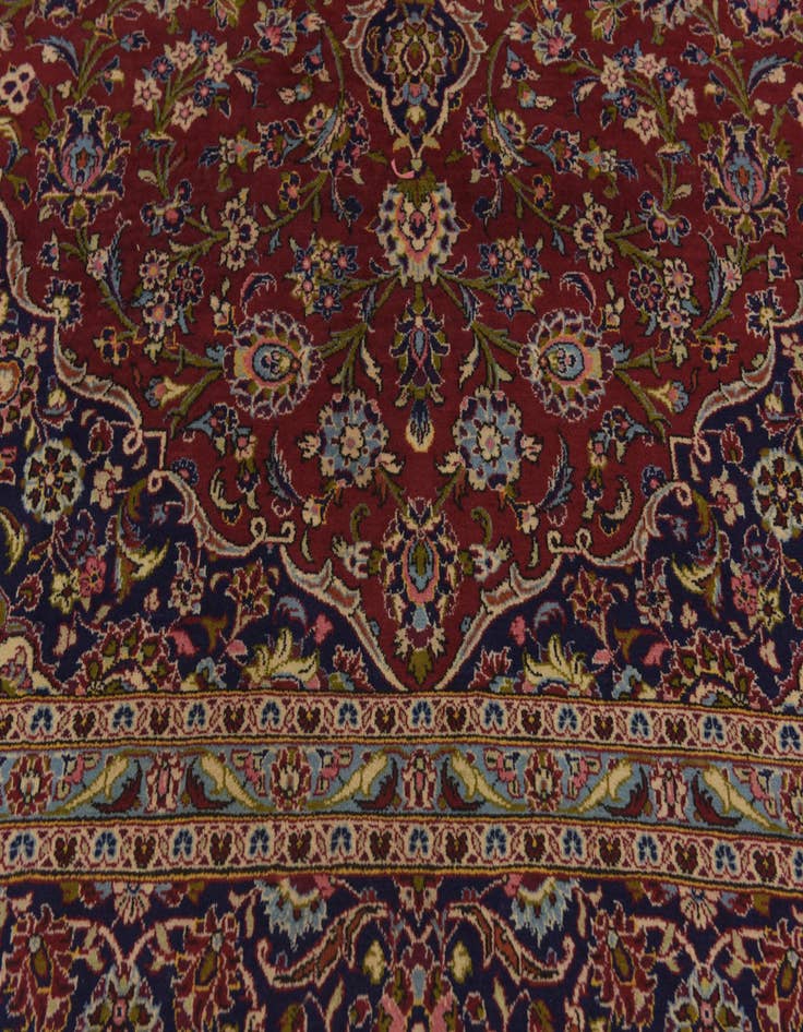 Detail image of 9' 7 x 14' 2 Hand Knotted Kashan Persian Wool Rug