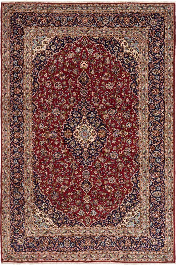 290cm x 430cm anudado a mano Kashan Alfombra Persa Lana