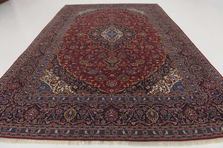 9' 10 x 14' 4 Hand Knotted Kashan Persian Wool Rug