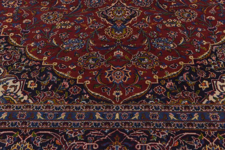 9' 10 x 14' 4 Hand Knotted Kashan Persian Wool Rug