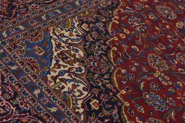 9' 10 x 14' 4 Hand Knotted Kashan Persian Wool Rug