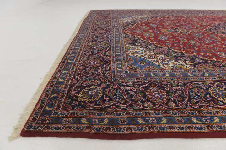 9' 10 x 14' 4 Hand Knotted Kashan Persian Wool Rug