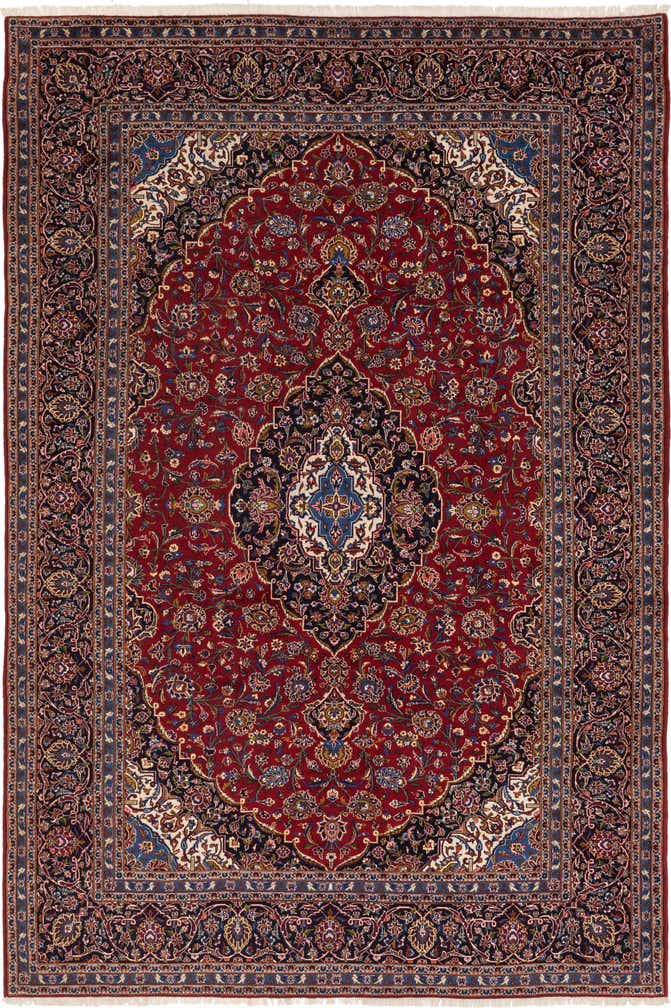 9' 10 x 14' 4 Hand Knotted Kashan Persian Wool Rug