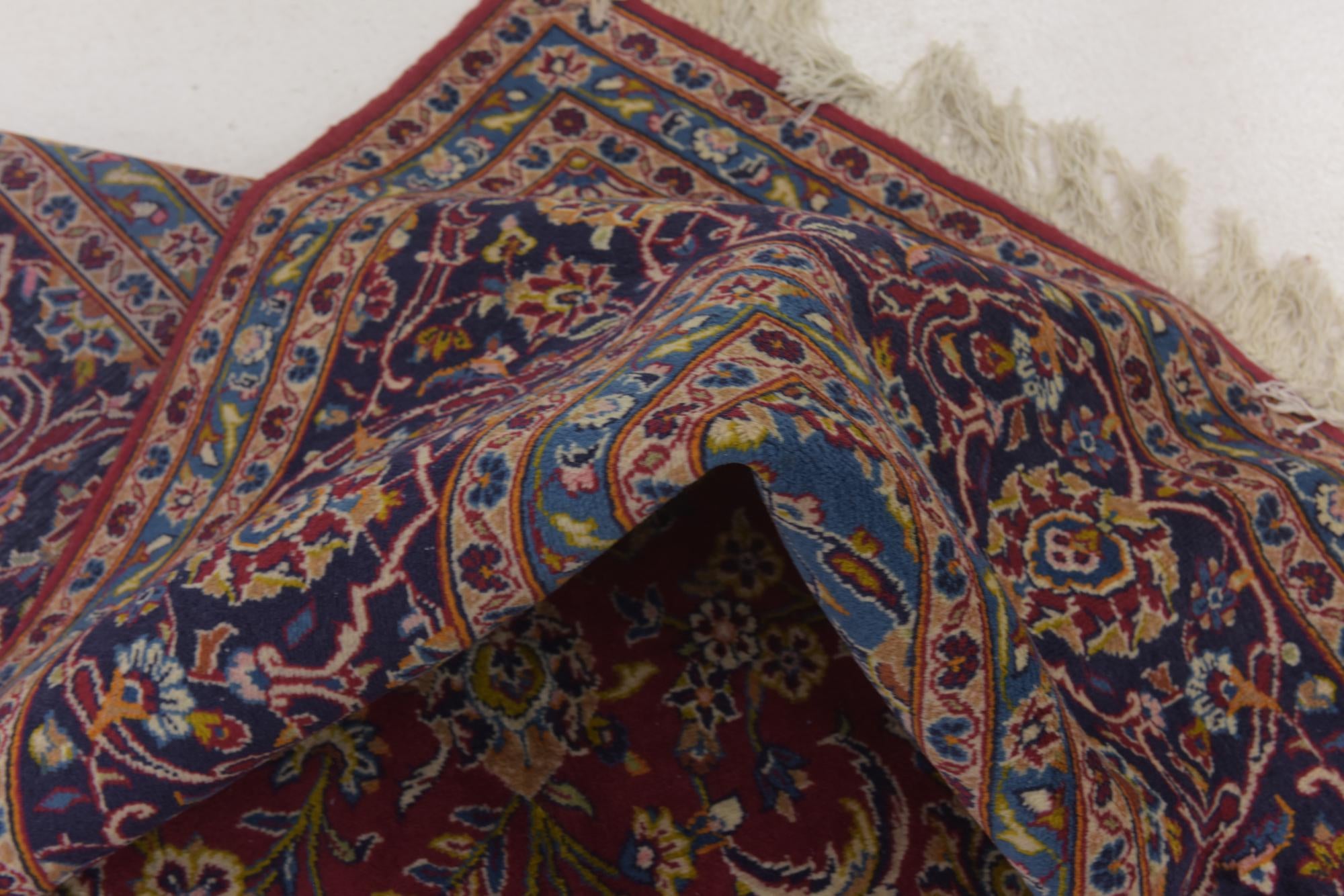 9' 9 x 13' 2 Hand Knotted Kashan Persian Wool Rug