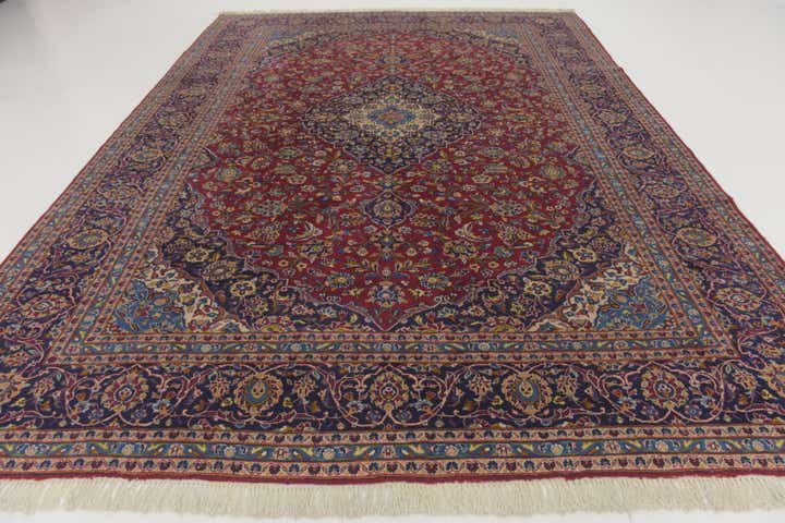 9' 9 x 13' 2 Hand Knotted Kashan Persian Wool Rug