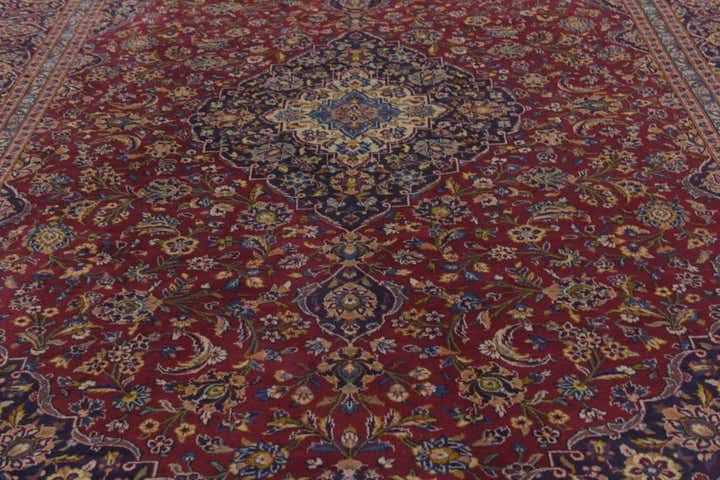9' 9 x 13' 2 Hand Knotted Kashan Persian Wool Rug