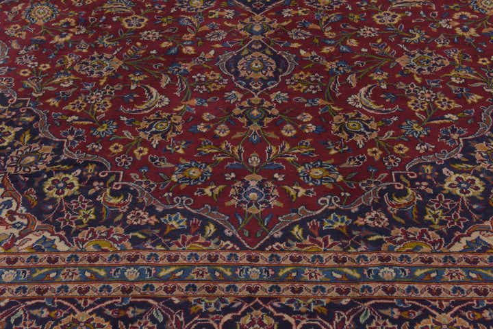 9' 9 x 13' 2 Hand Knotted Kashan Persian Wool Rug