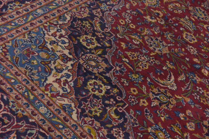 9' 9 x 13' 2 Hand Knotted Kashan Persian Wool Rug