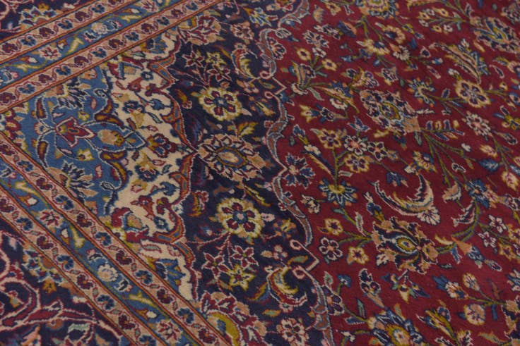 Detail image of 9' 9 x 13' 2 Hand Knotted Kashan Persian Wool Rug