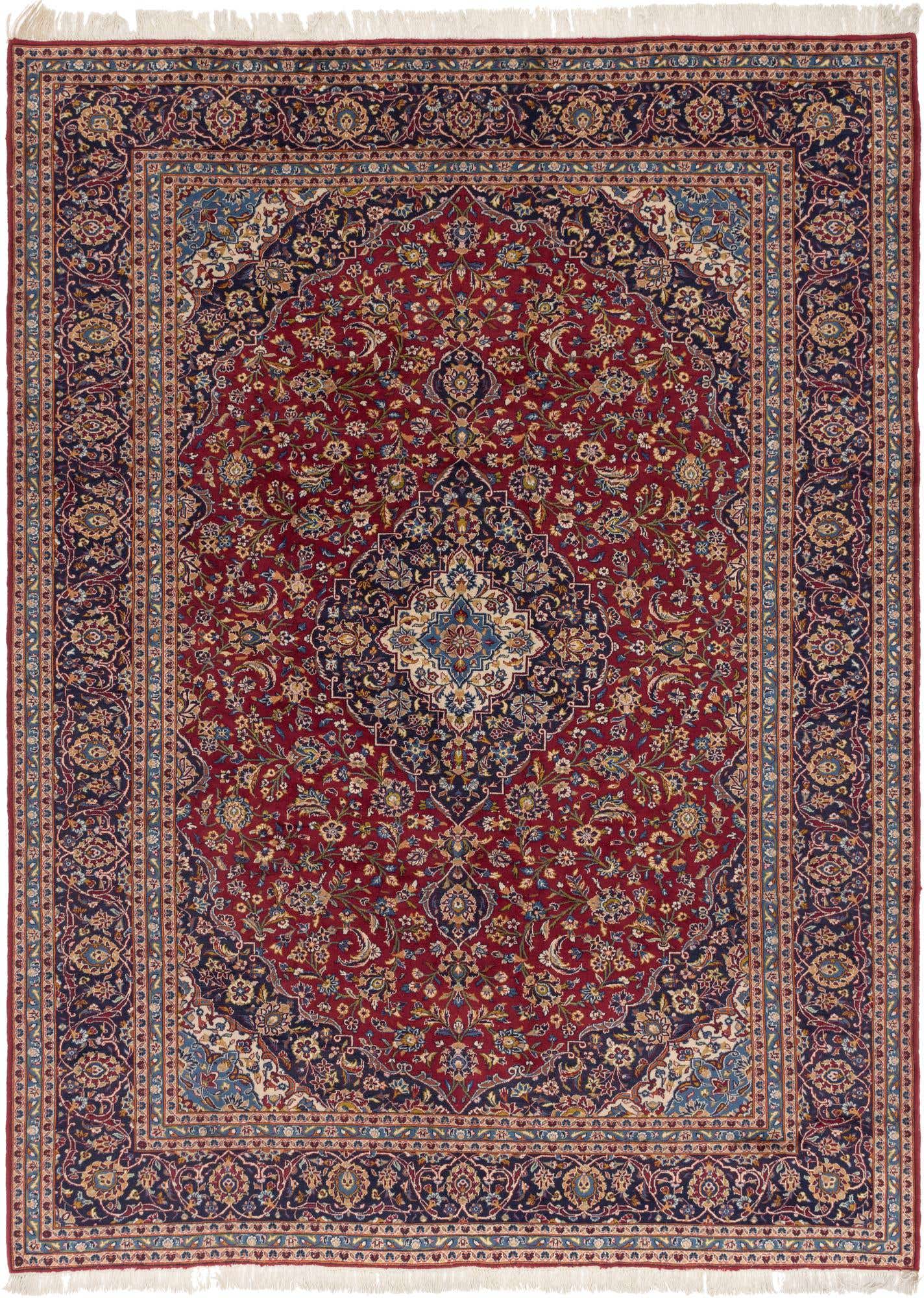 9' 9 x 13' 2 Hand Knotted Kashan Persian Wool Rug