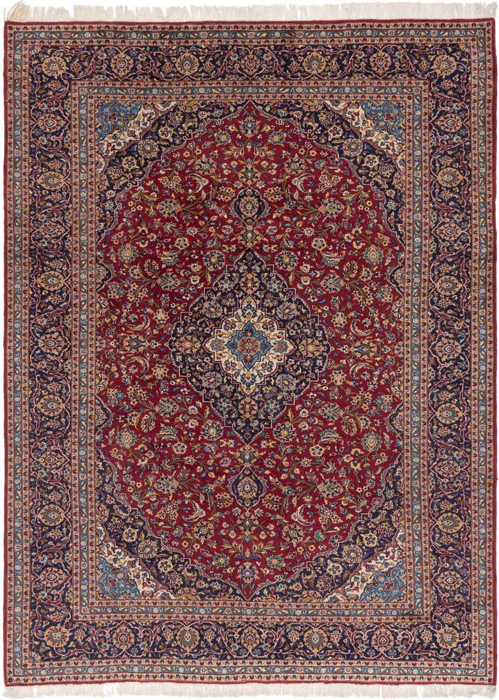 9' 9 x 13' 2 Hand Knotted Kashan Persian Wool Rug