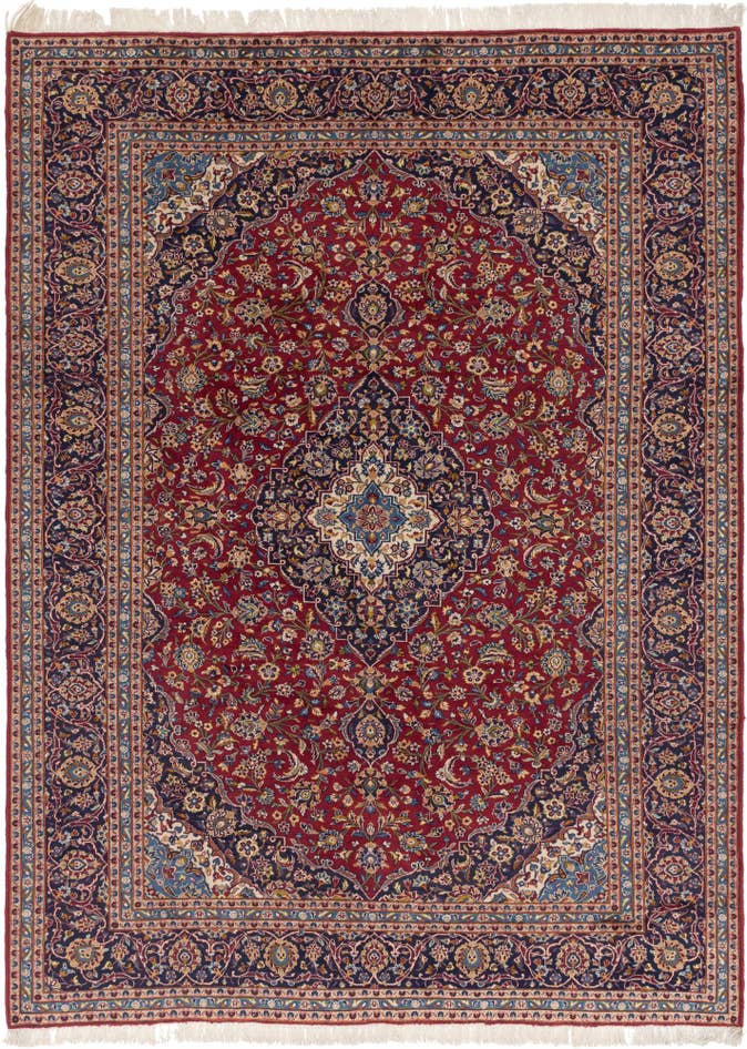 Detail image of 9' 9 x 13' 2 Hand Knotted Kashan Persian Wool Rug