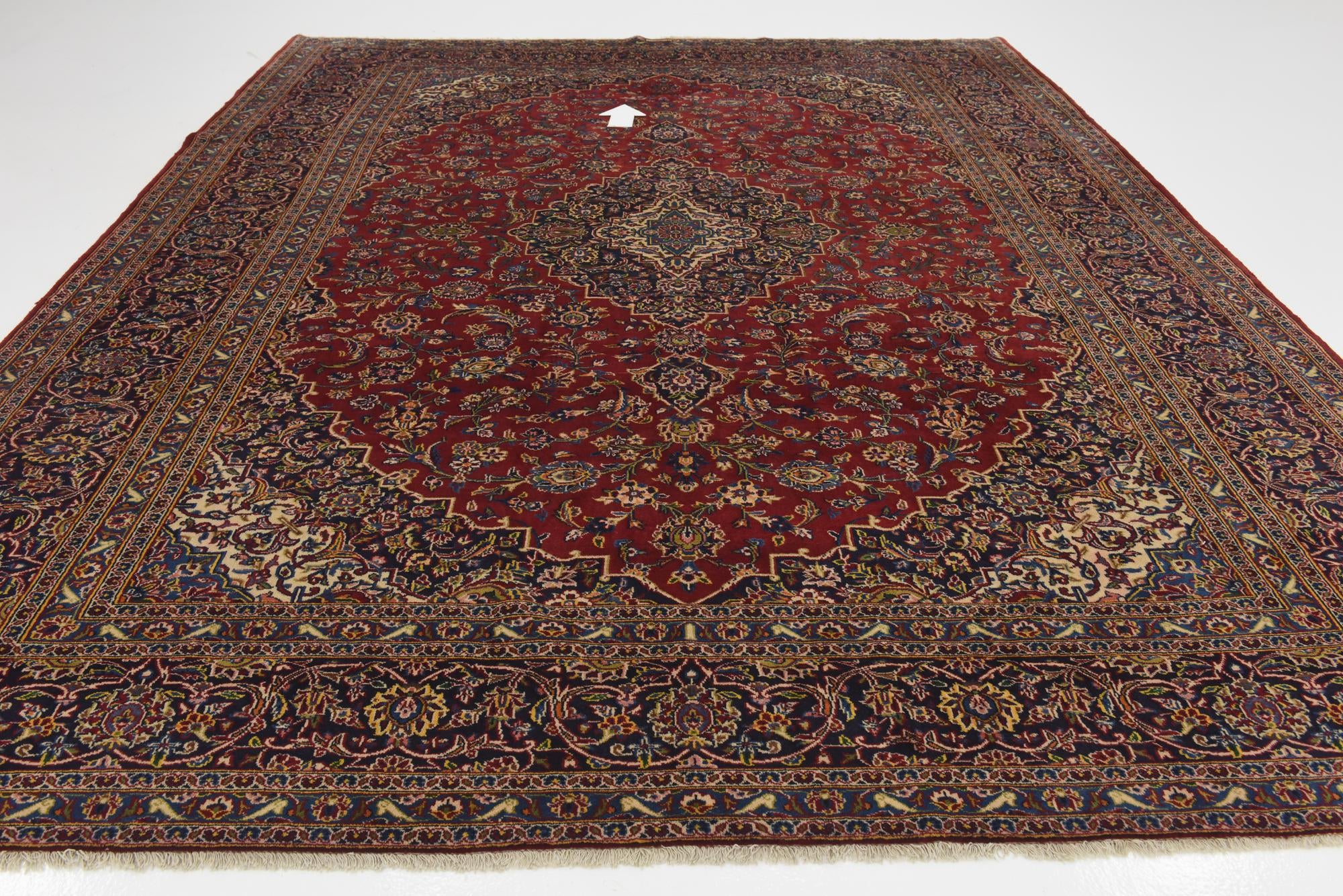 9' 6 x 13' Hand Knotted Kashan Persian Wool Rug