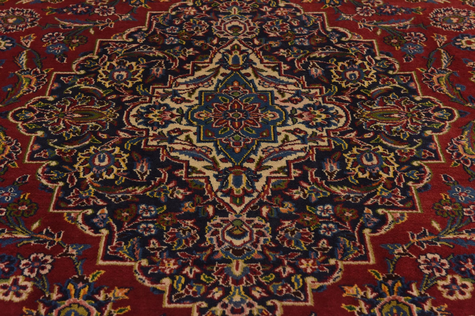 9' 6 x 13' Hand Knotted Kashan Persian Wool Rug