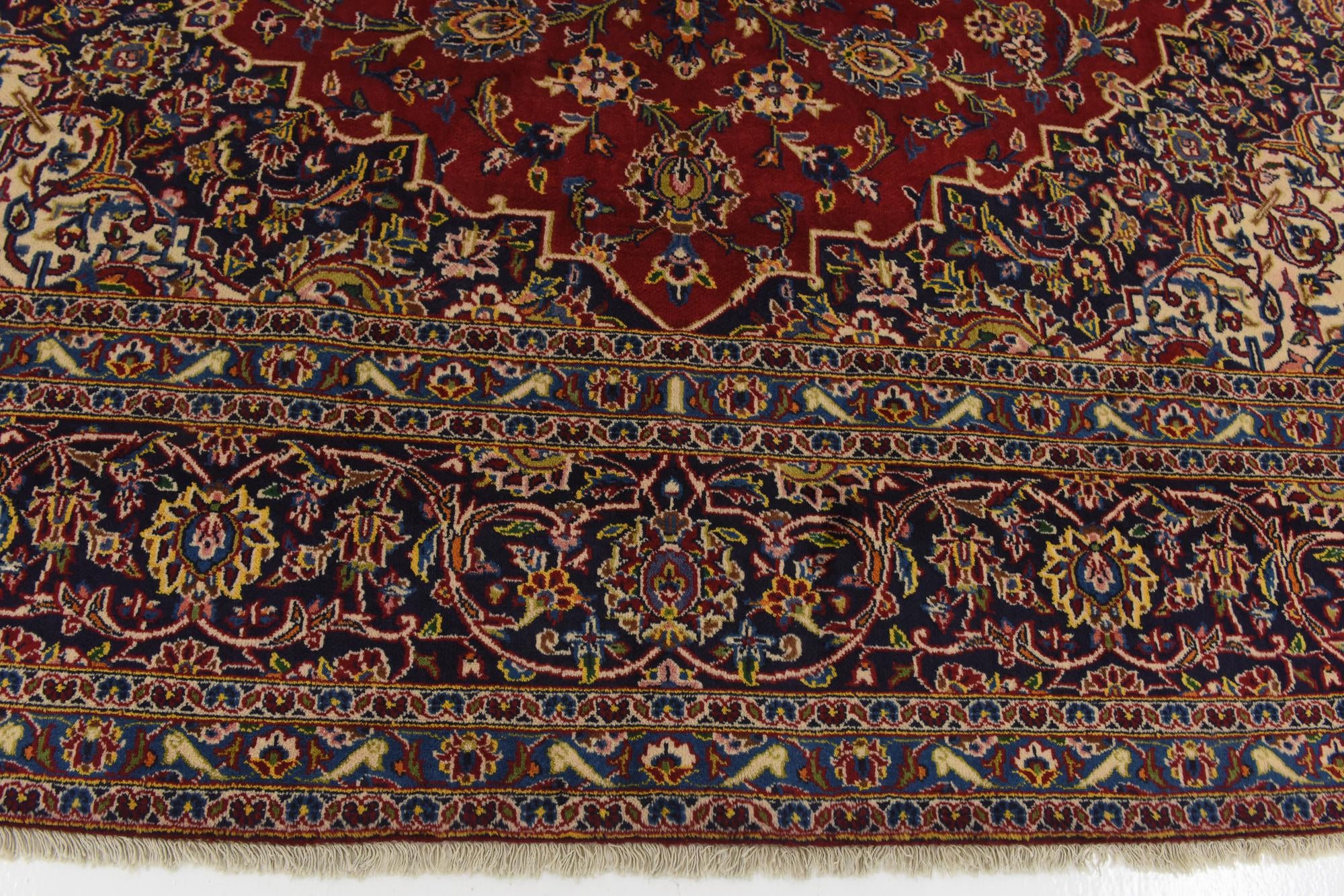 9' 6 x 13' Hand Knotted Kashan Persian Wool Rug