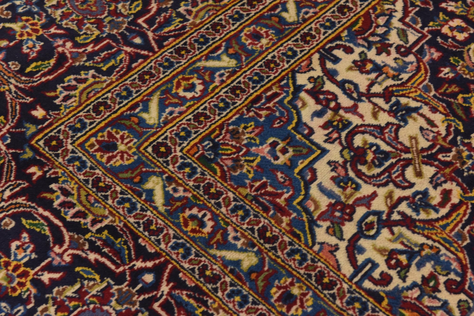9' 6 x 13' Hand Knotted Kashan Persian Wool Rug