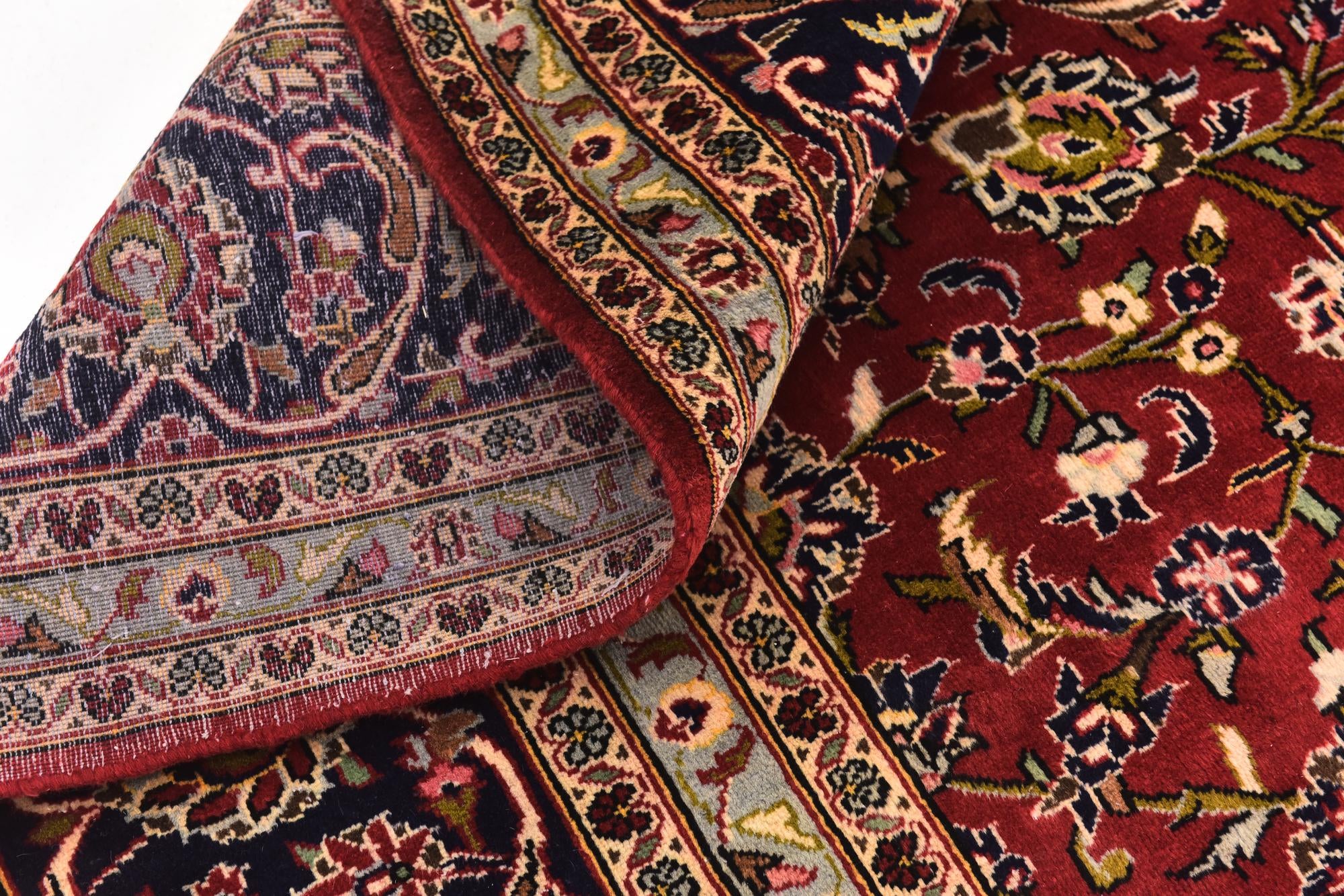 9' 8 x 13' 5 Hand Knotted Kashan Persian Wool Rug