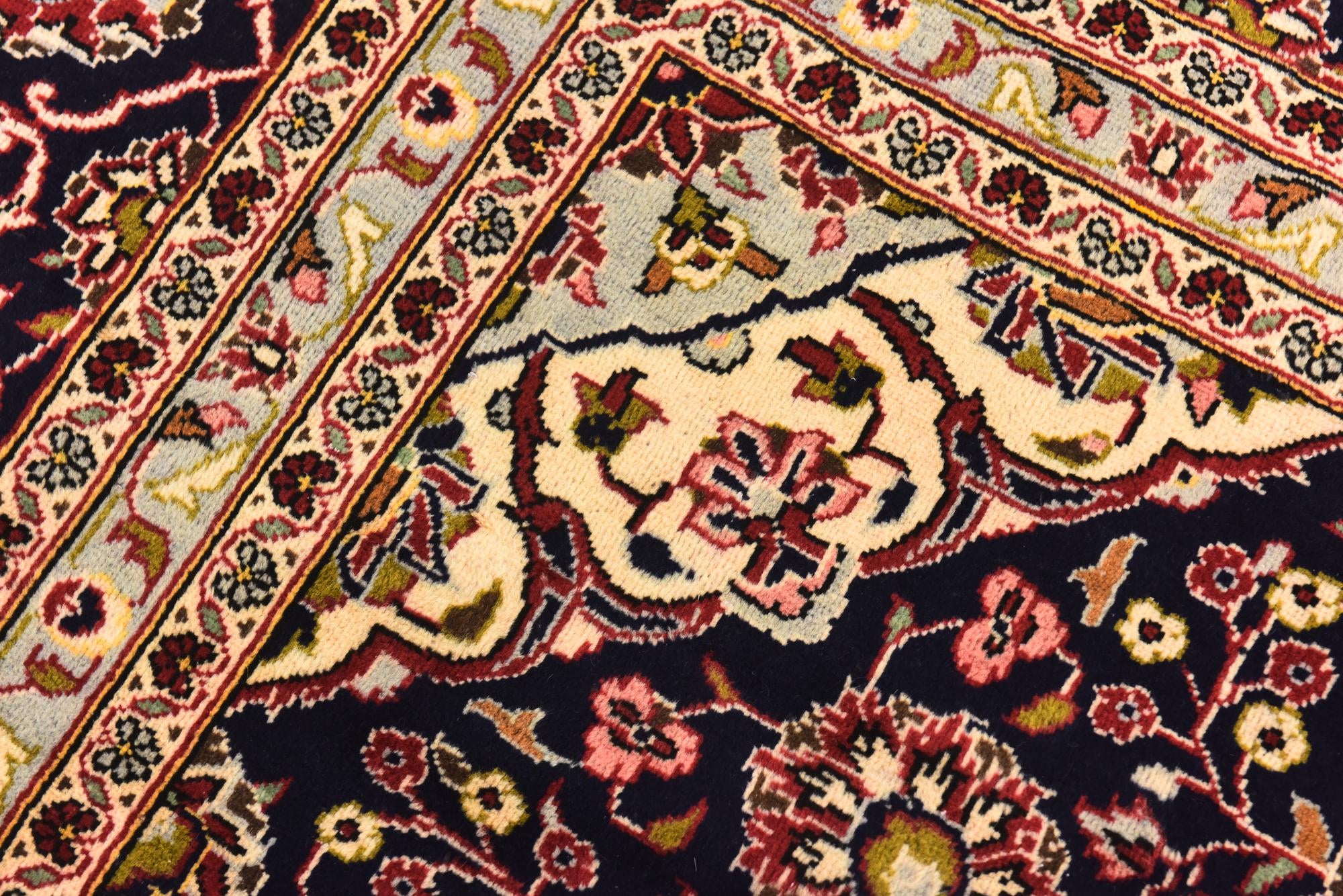 9' 8 x 13' 5 Hand Knotted Kashan Persian Wool Rug