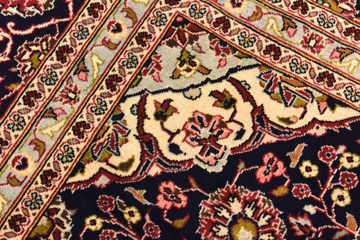 9' 8 x 13' 5 Hand Knotted Kashan Persian Wool Rug