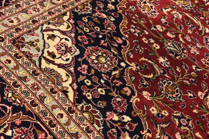 9' 8 x 13' 5 Hand Knotted Kashan Persian Wool Rug