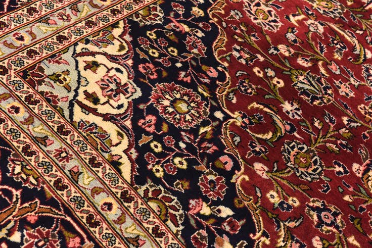 Detail image of 9' 8 x 13' 5 Hand Knotted Kashan Persian Wool Rug