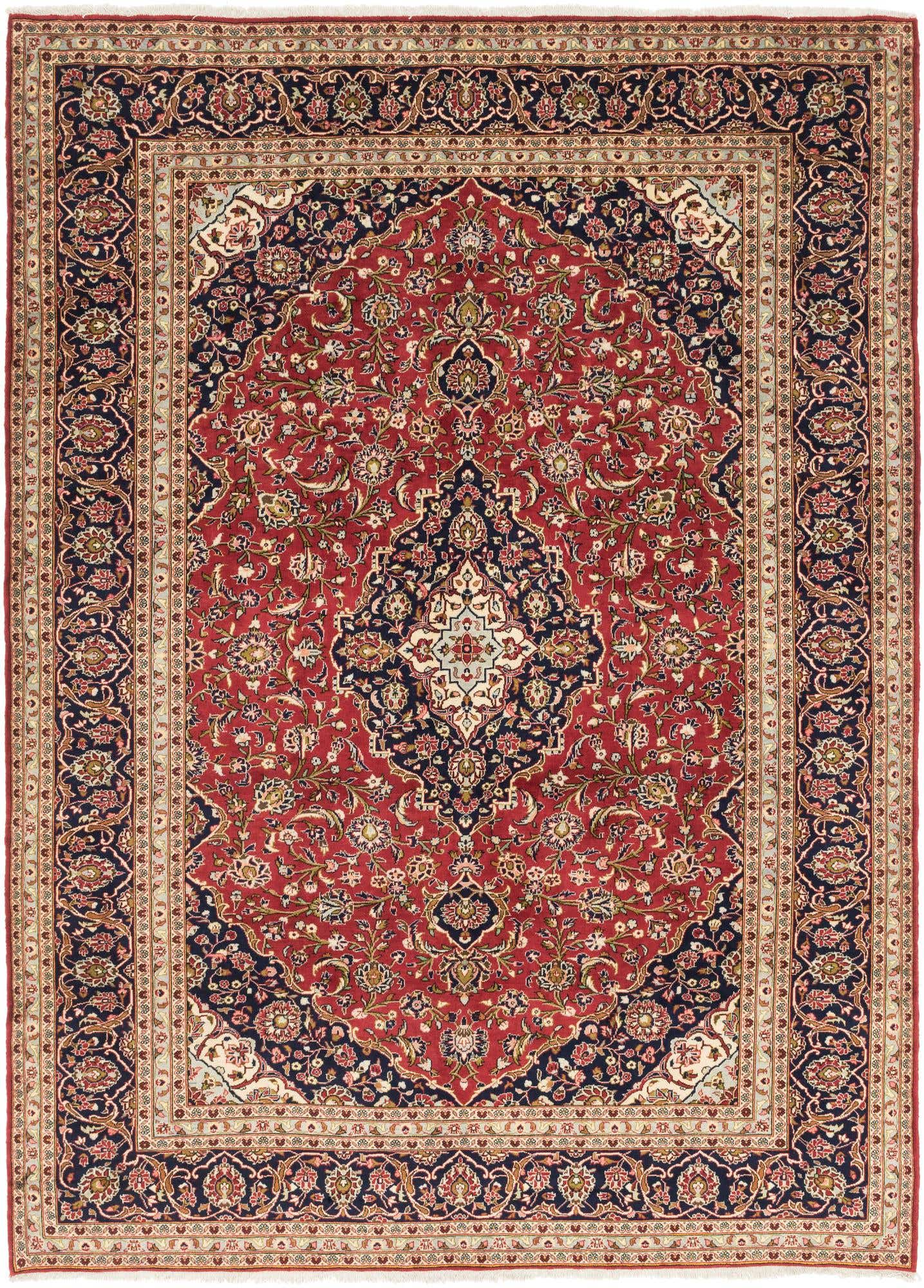 9' 8 x 13' 5 Hand Knotted Kashan Persian Wool Rug