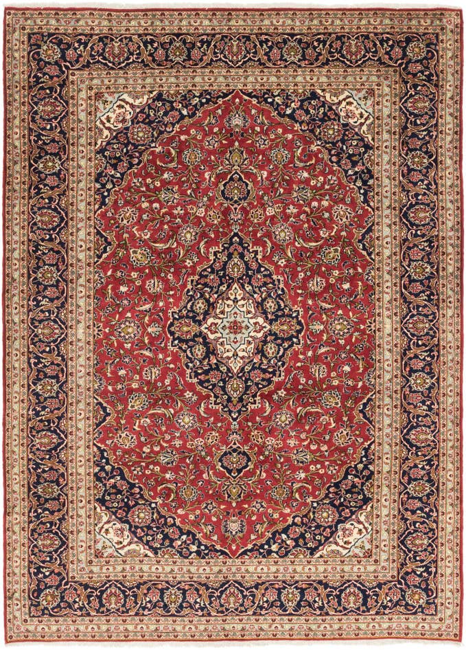 Detail image of 9' 8 x 13' 5 Hand Knotted Kashan Persian Wool Rug