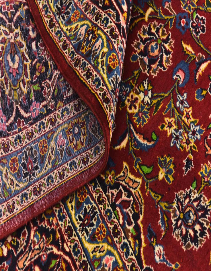 Detail image of 10' 5 x 14' 3 Hand Knotted Kashan Persian Wool Rug