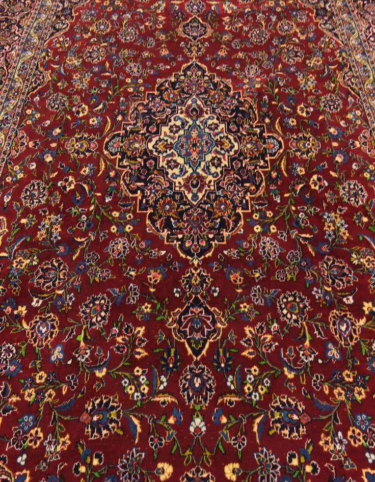 Detail image of 10' 5 x 14' 3 Hand Knotted Kashan Persian Wool Rug