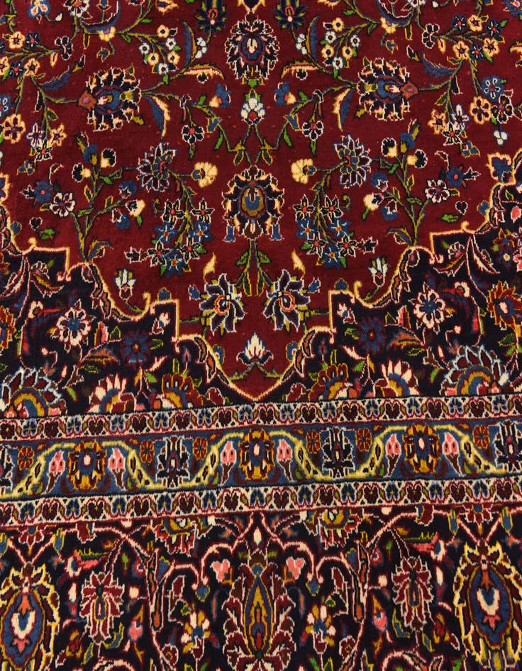 Detail image of 10' 5 x 14' 3 Hand Knotted Kashan Persian Wool Rug