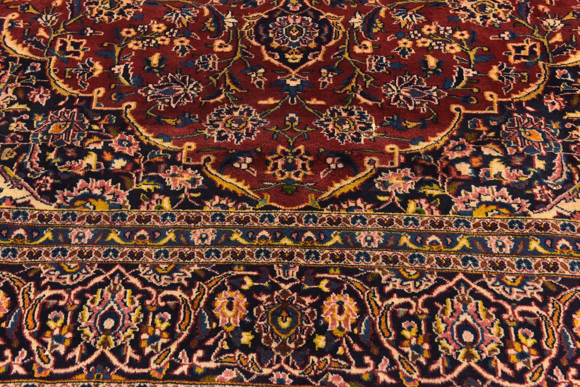 9' 10 x 12' 8 Hand Knotted Kashan Persian Wool Rug