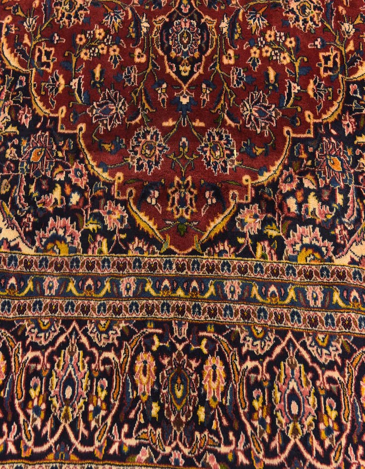 Detail image of 9' 10 x 12' 8 Hand Knotted Kashan Persian Wool Rug