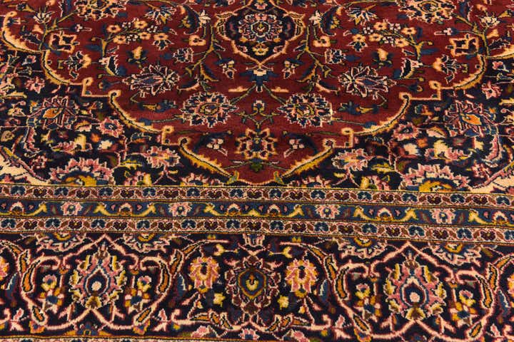 9' 10 x 12' 8 Hand Knotted Kashan Persian Wool Rug