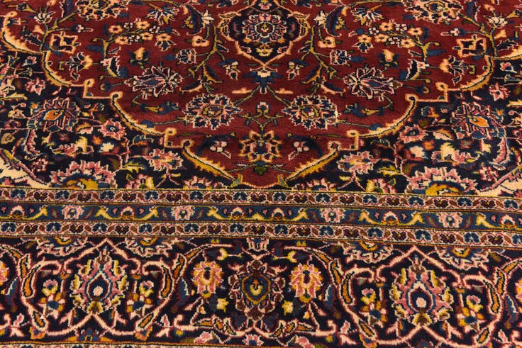 Detail image of 9' 10 x 12' 8 Hand Knotted Kashan Persian Wool Rug