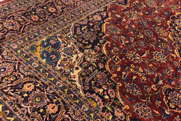 9' 10 x 12' 8 Hand Knotted Kashan Persian Wool Rug