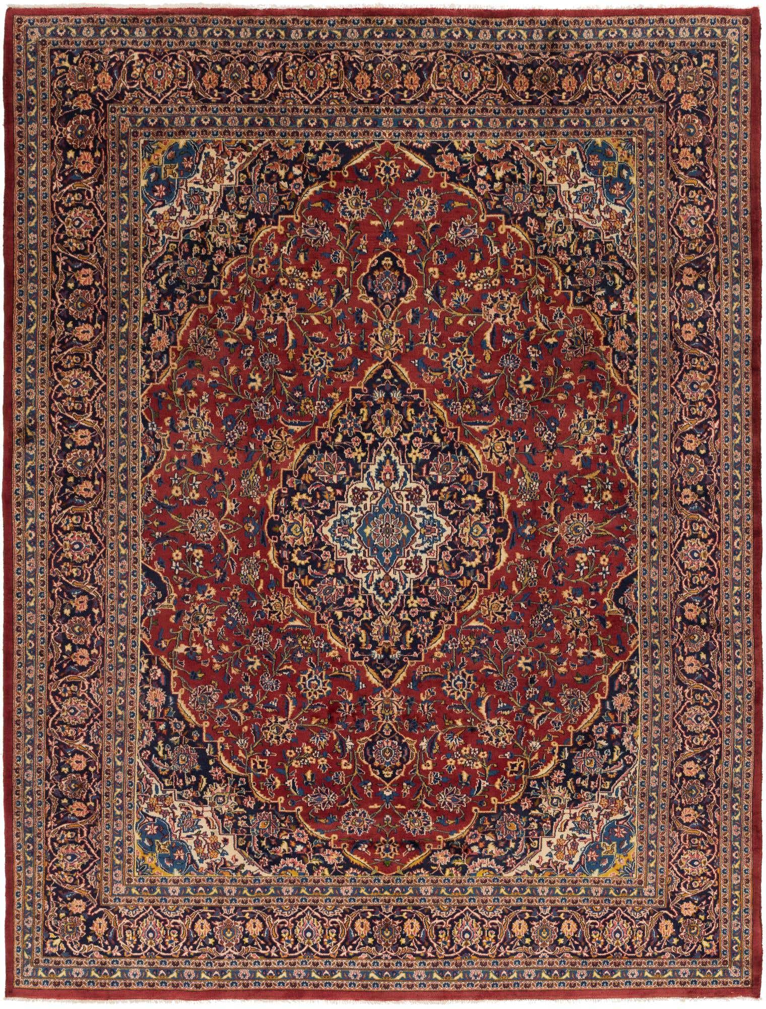 9' 10 x 12' 8 Hand Knotted Kashan Persian Wool Rug