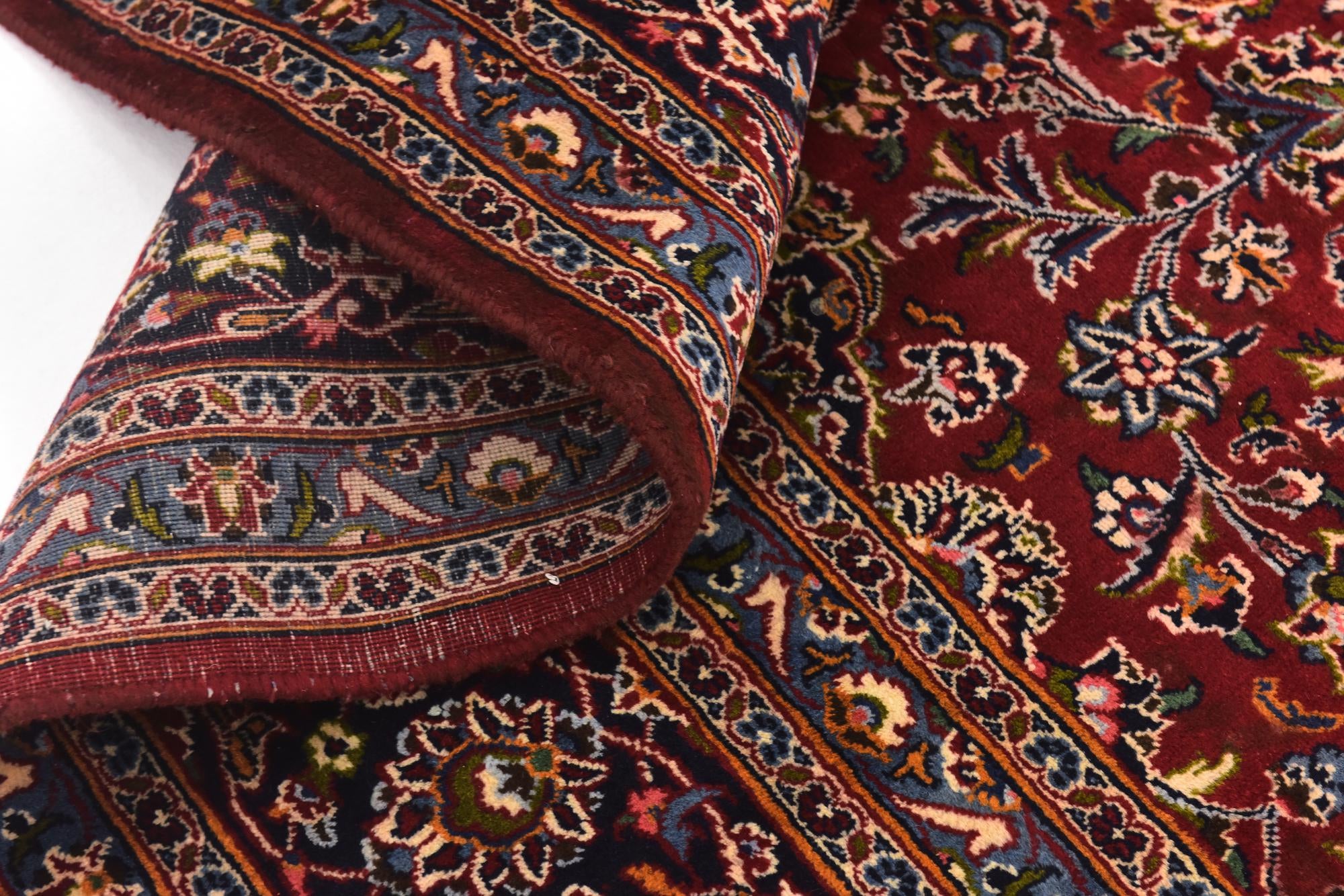 9' 9 x 12' 6 Hand Knotted Kashan Persian Wool Rug