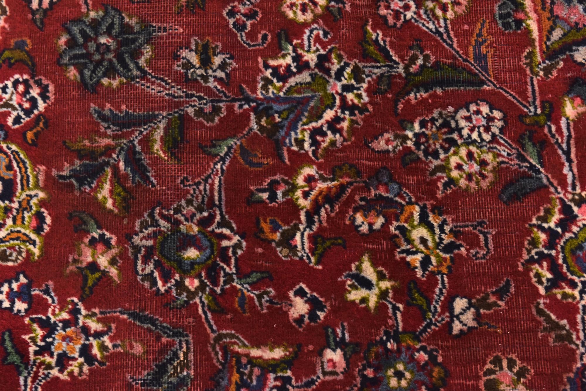 9' 9 x 12' 6 Hand Knotted Kashan Persian Wool Rug