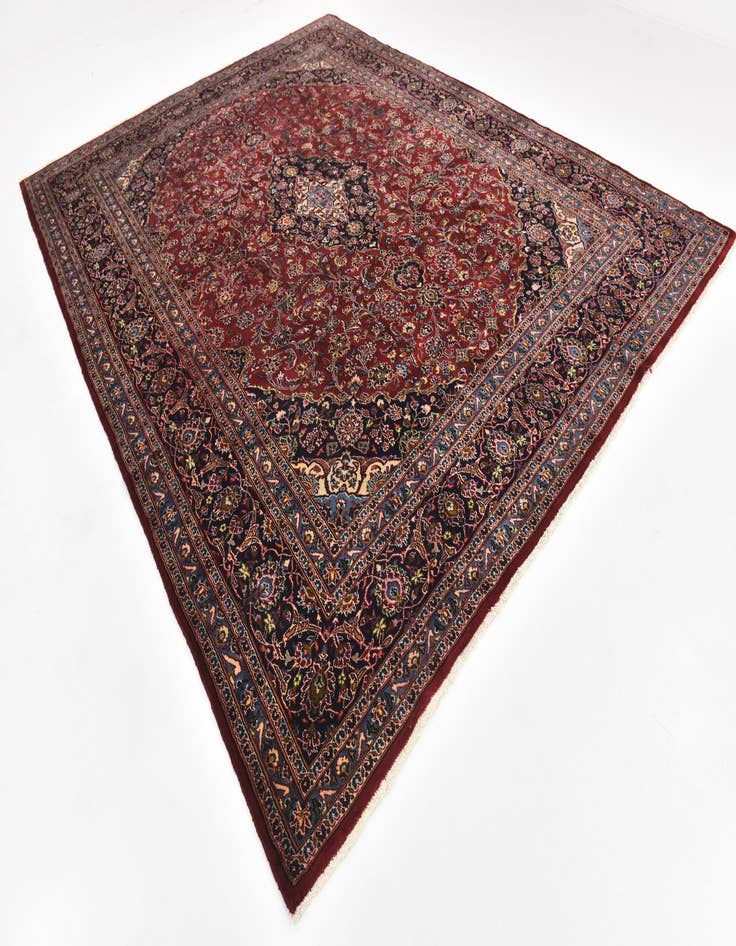 Detail image of 9' 9 x 12' 6 Hand Knotted Kashan Persian Wool Rug