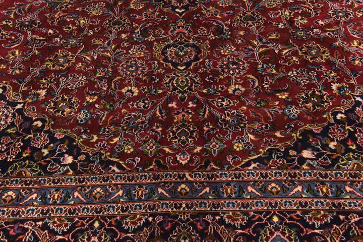 9' 9 x 12' 6 Hand Knotted Kashan Persian Wool Rug