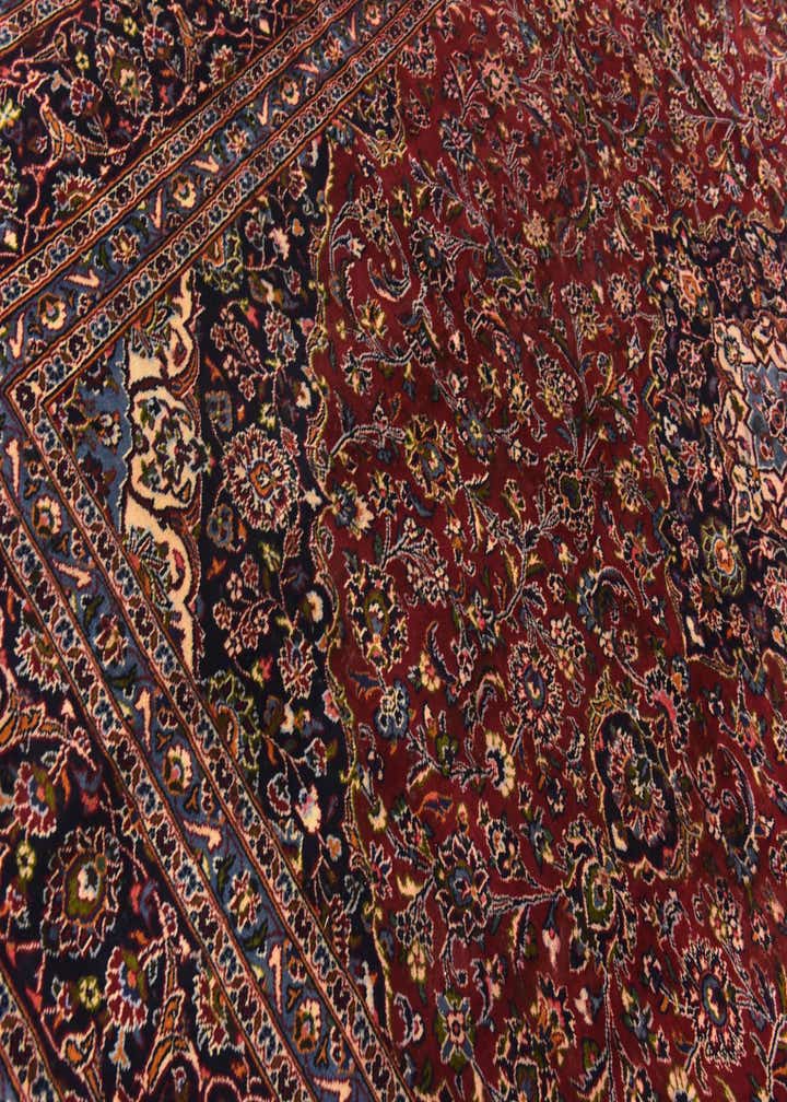 9' 9 x 12' 6 Hand Knotted Kashan Persian Wool Rug