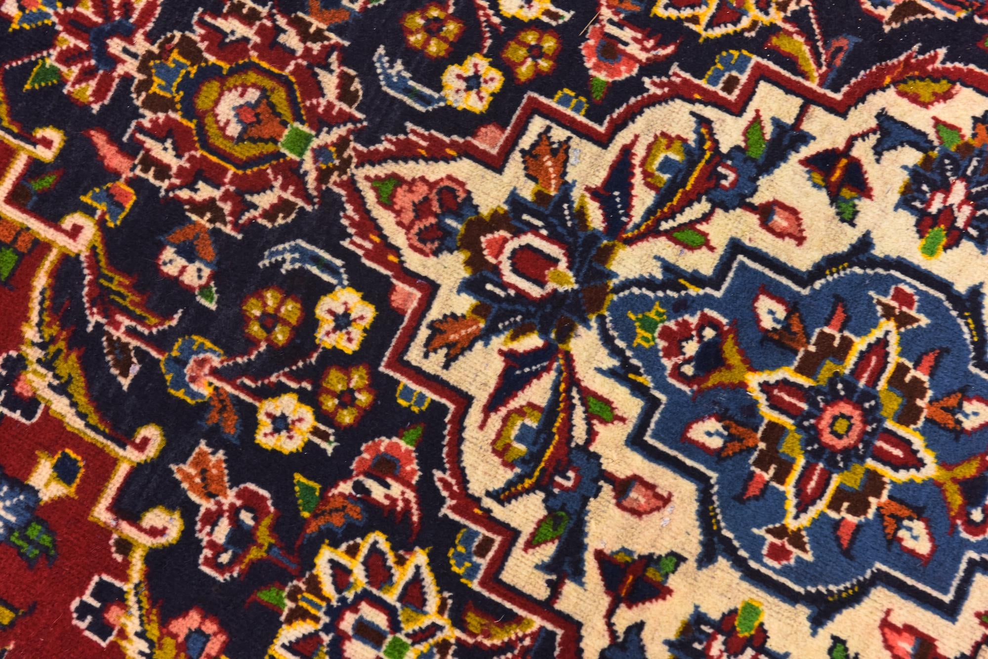 9' 10 x 13' 5 Hand Knotted Kashan Persian Wool Rug