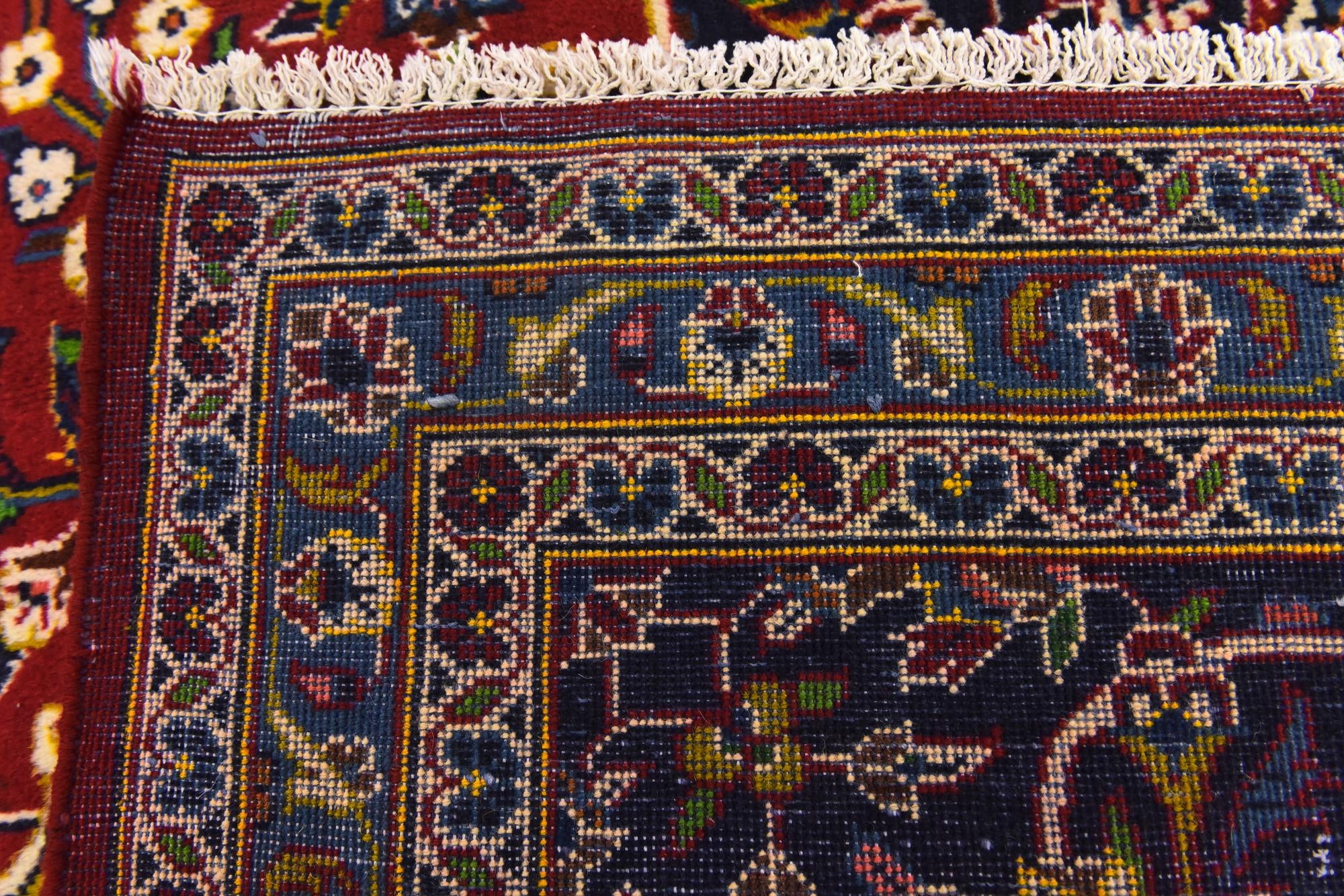 9' 10 x 13' 5 Hand Knotted Kashan Persian Wool Rug