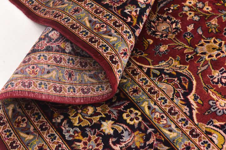9' 7 x 12' 8 Hand Knotted Kashan Persian Wool Rug